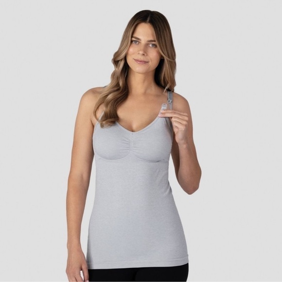 Bravado Tops - Bravado‎ Basics Slimming Maternity and Nursing Cami Light Heather Grey